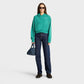 SPORTY & RICH | WELLNESS STUDIO CROPPED HOODIE { SPRING GREEN/WHITE