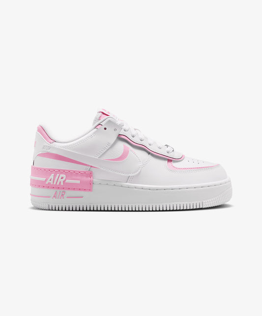 NIKE | AIR FORCE 1 SHADOW { WHITE/WHITE-PINK RISE-METALLIC SILVER