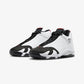 JORDAN | AIR JORDAN 14 RETRO "BLACK TOE" { WHITE/VARSITY RED-BLACK-METALLIC SILVER