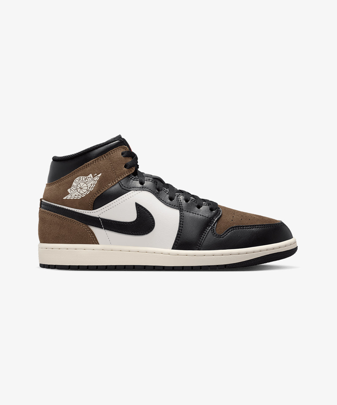 JORDAN | AIR JORDAN 1 MID { BLACK/PHANTOM-PALOMINO-UNIVERSITY RED