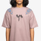 F A R A K | MAUVE BLOCK PRINTED T-SHIRT { PINK/PINK