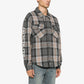 Represent | QUILTED FLANNEL SHIRT  { GREY CHECK