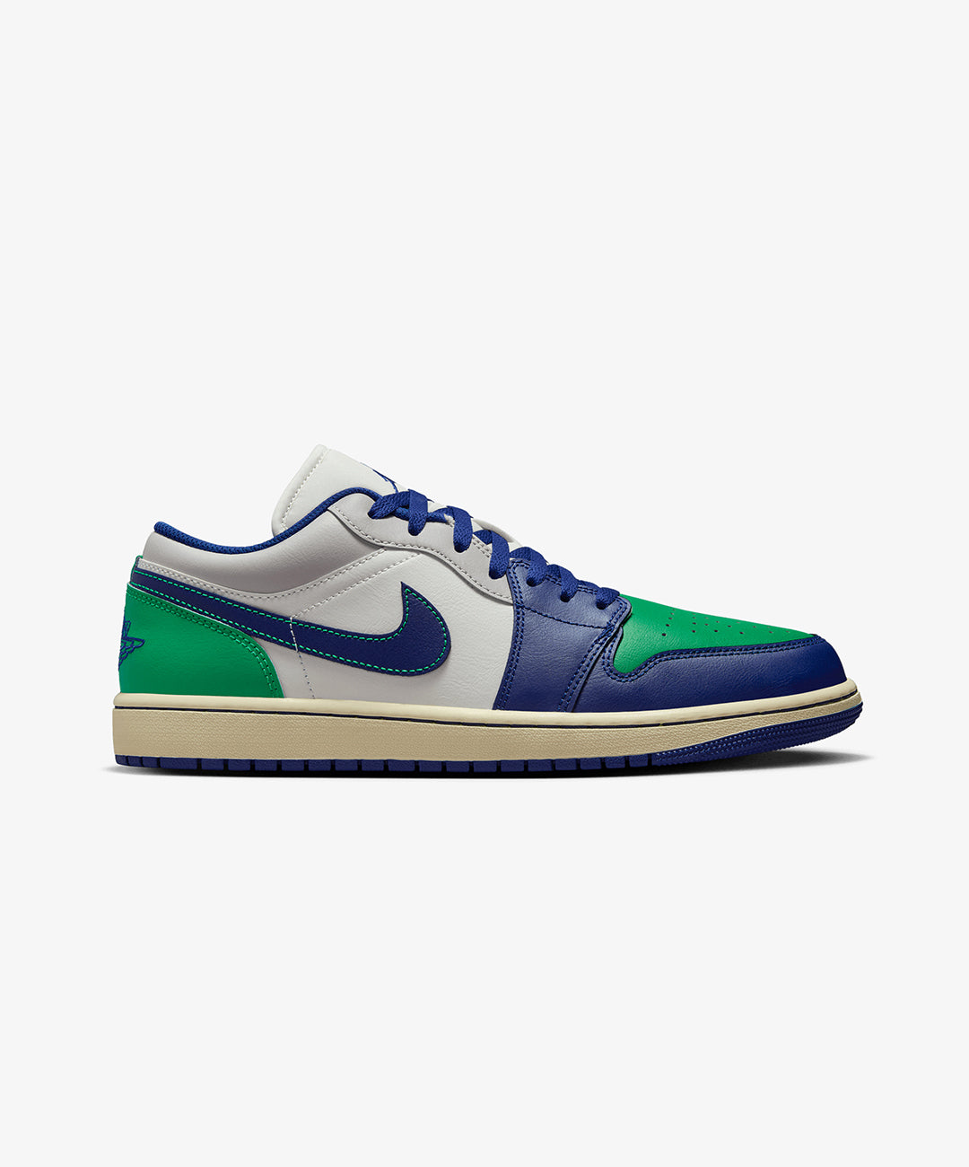 JORDAN | AIR JORDAN 1 LOW { SAIL/DEEP ROYAL BLUE-STADIUM GREEN