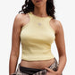 ALMOST GODS | ALPHA CROSS RIBBED TANK TOP { BUTTER YELLOW