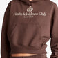 SPORTY & RICH | H&W CREST CROPPED HOODIE { BROWN