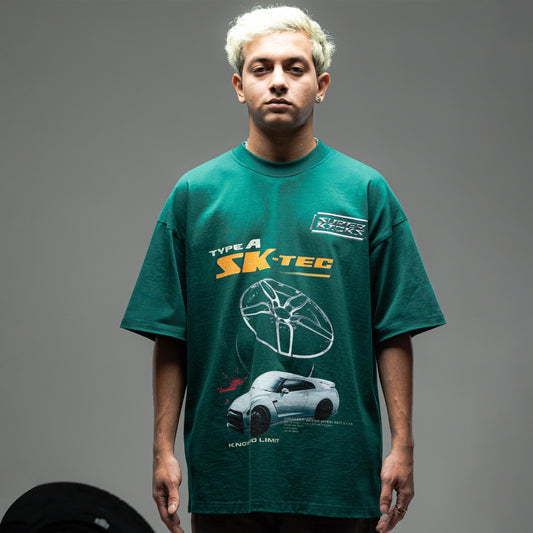 Superkicks | ALLOY WHEELS TEE  { DARK GREEN