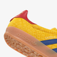 ADIDAS ORIGINALS | GAZELLE INDOOR { BOLD GOLD/POWER BLUE/TEAM COLLEGIATE RED