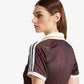 Adidas Originals | RETRO SPORTS CRICKET-INSPIRED CROPPED JERSEY { NIGHT BROWN/RED