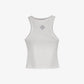 ALMOST GODS | ALPHA CROSS RIBBED TANK { WHITE