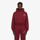 SPORTY & RICH | VENDOME EMBROIDERED CROPPED HOODIE { RED