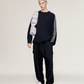 Y-3 | RAW EDGE 3-STRIPES LONG SLEEVE TEE { BLACK