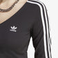Adidas Originals | ADICOLOR CLASSICS 3-STRIPES BUTTON LONG SLEEVE TEE  { BLACK