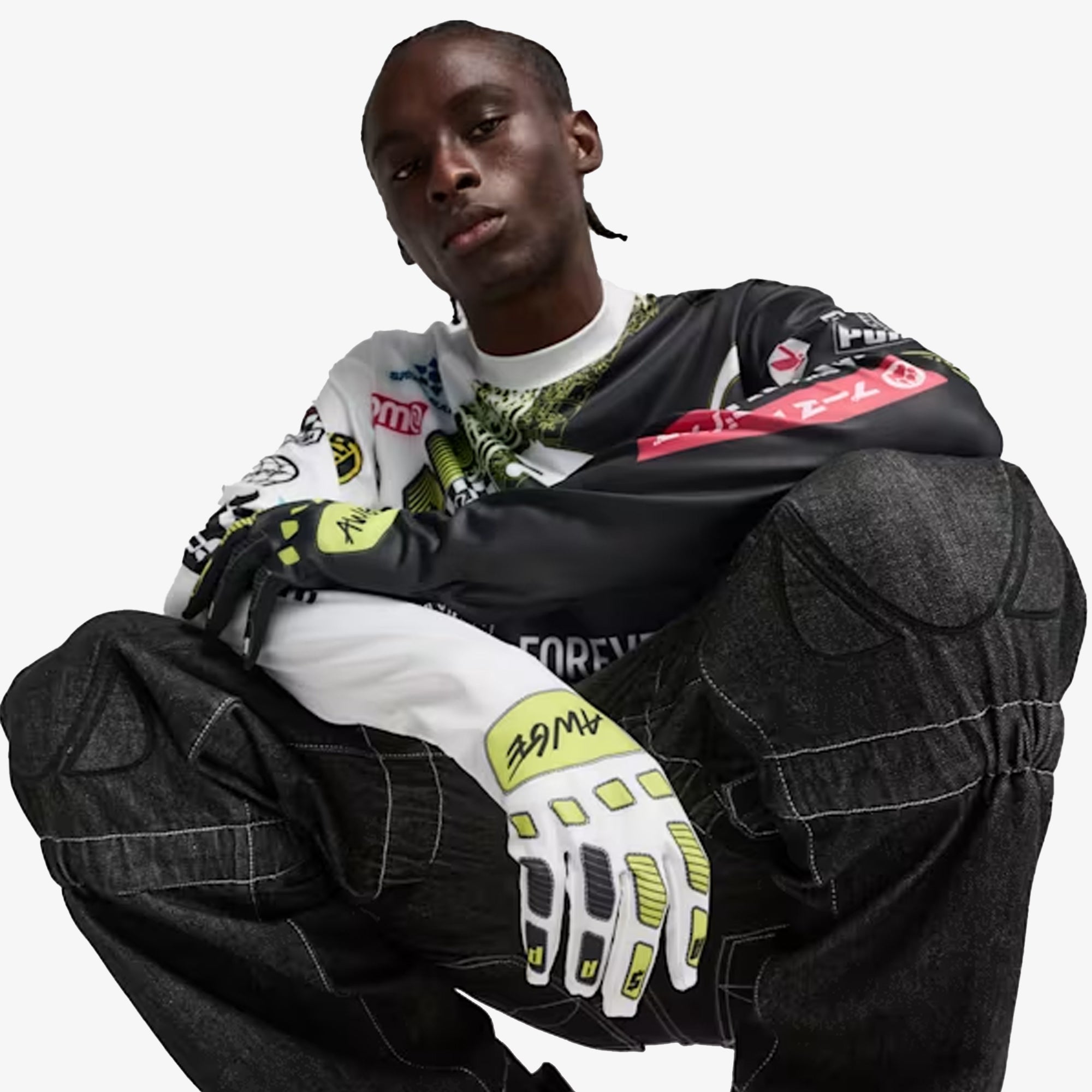 PUMA |X A$AP ROCKY TIRE LONG SLEEVE TEE WITH GLOVES { PUMA WHITE