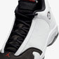 JORDAN | AIR JORDAN 14 RETRO "BLACK TOE" { WHITE/VARSITY RED-BLACK-METALLIC SILVER