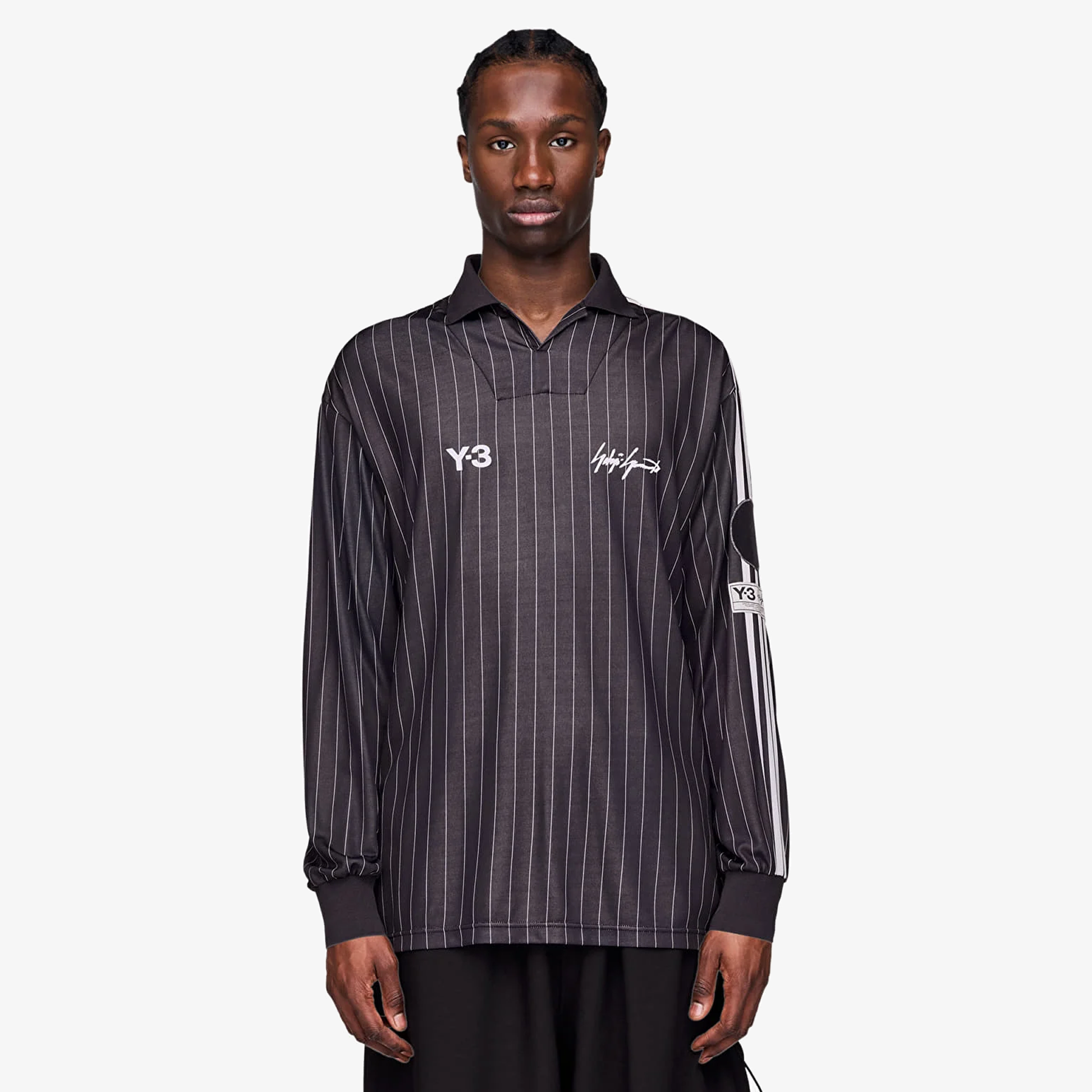 Y-3 | Y-3 ZINEDINE ZIDANE SOCCER LONG SLEEVE JERSEY { BLACK