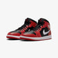 JORDAN | AIR JORDAN 1 MID { BLACK/WHITE-GYM RED