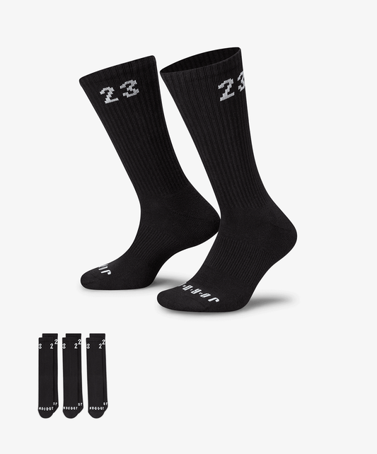 Jordan | CREW SOCKS (3 PAIRS) { BLACK