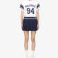 SPORTY & RICH | ABIGAIL PLEATED SKIRT { NAVY/OFF WHITE