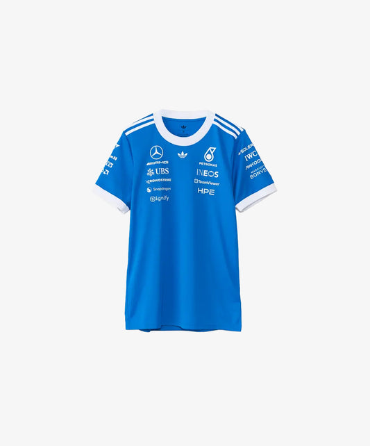 ADIDAS | MERCEDES - AMG PETRONAS FORMULA 1 TEAM BLUE WONDER DRIVER JERSEY { BLUE BIRD/WHITE