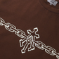 ALMOST GODS | ALPHA CROSS CHAIN LINK RELAXED TEE { BROWN