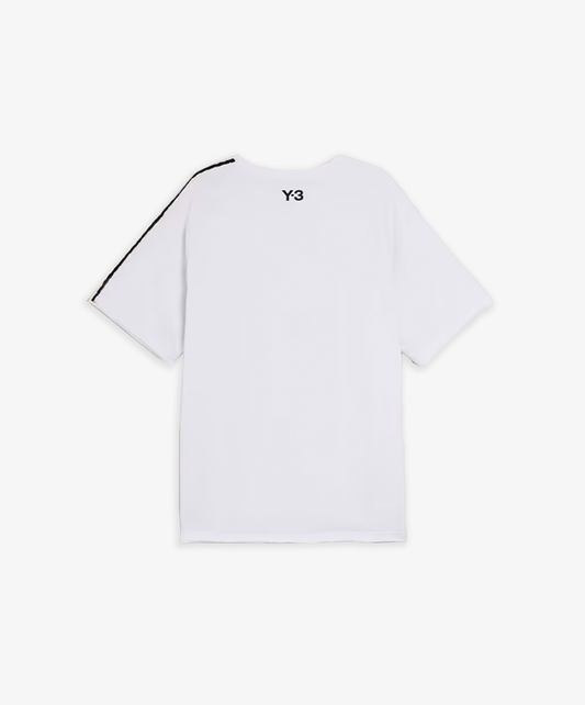 Y-3 | RAW EDGE 3 STRIPES SHORT SLEEVE TEE { CHALK WHITE