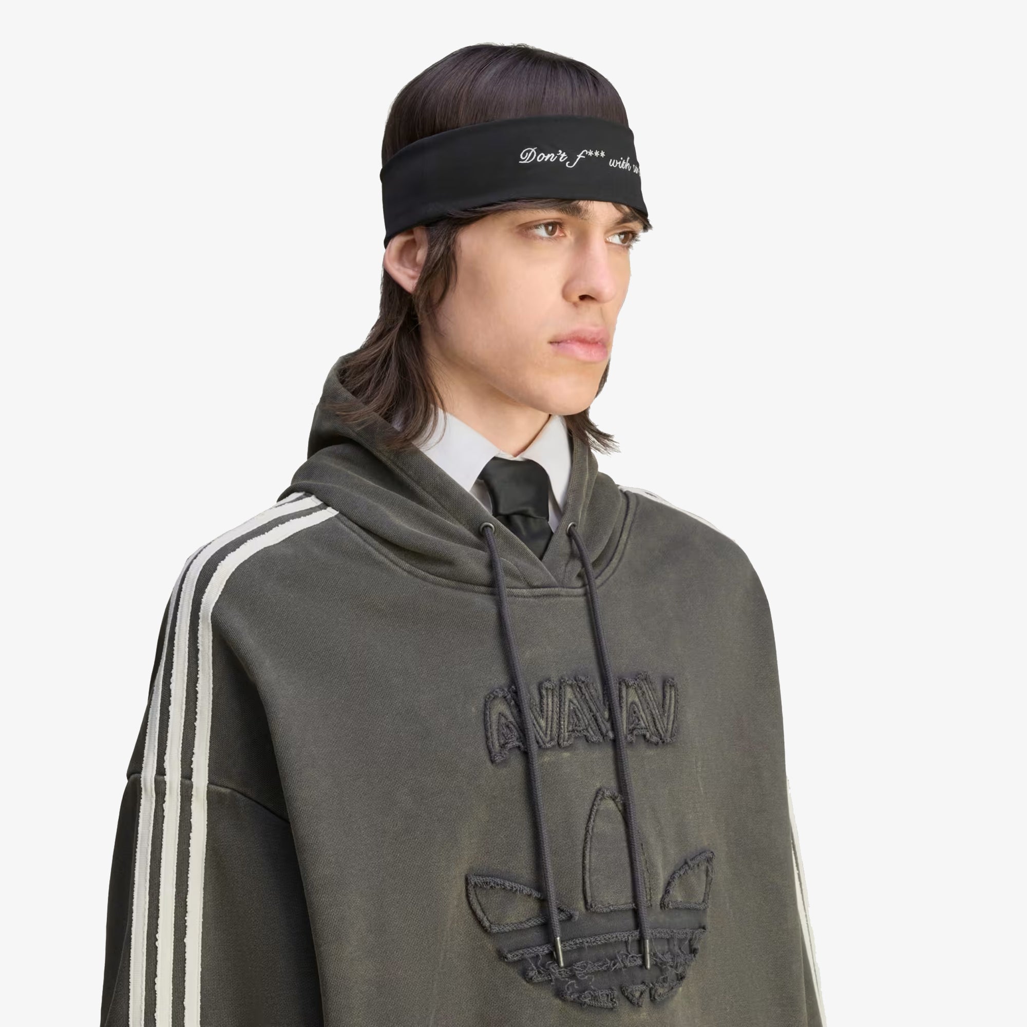 ADIDAS ORIGINALS | AVAVAV SHOULDERLESS HOODIE { CARBON – Superkicks