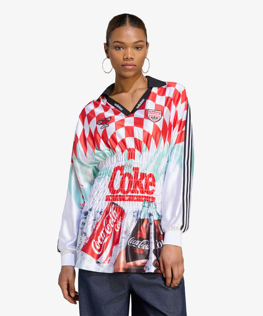 Adidas Originals |  X COCA-COLA MASH UP SMOCKED JERSEY { WHITE