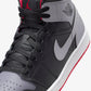 Jordan | AIR JORDAN 1 MID  { BLACK/CEMENT GREY-FIRE RED-WHITE