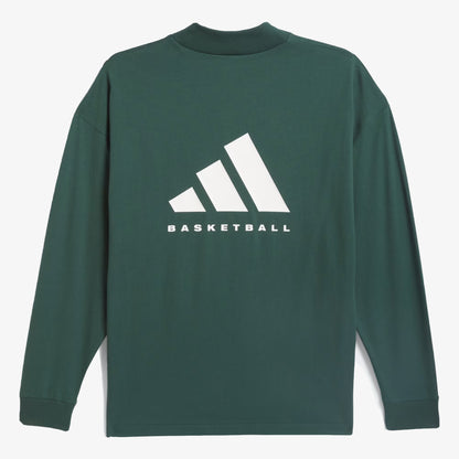 Adidas | BASKETBALL LONG SLEEVE TEE  { MINERAL GREEN