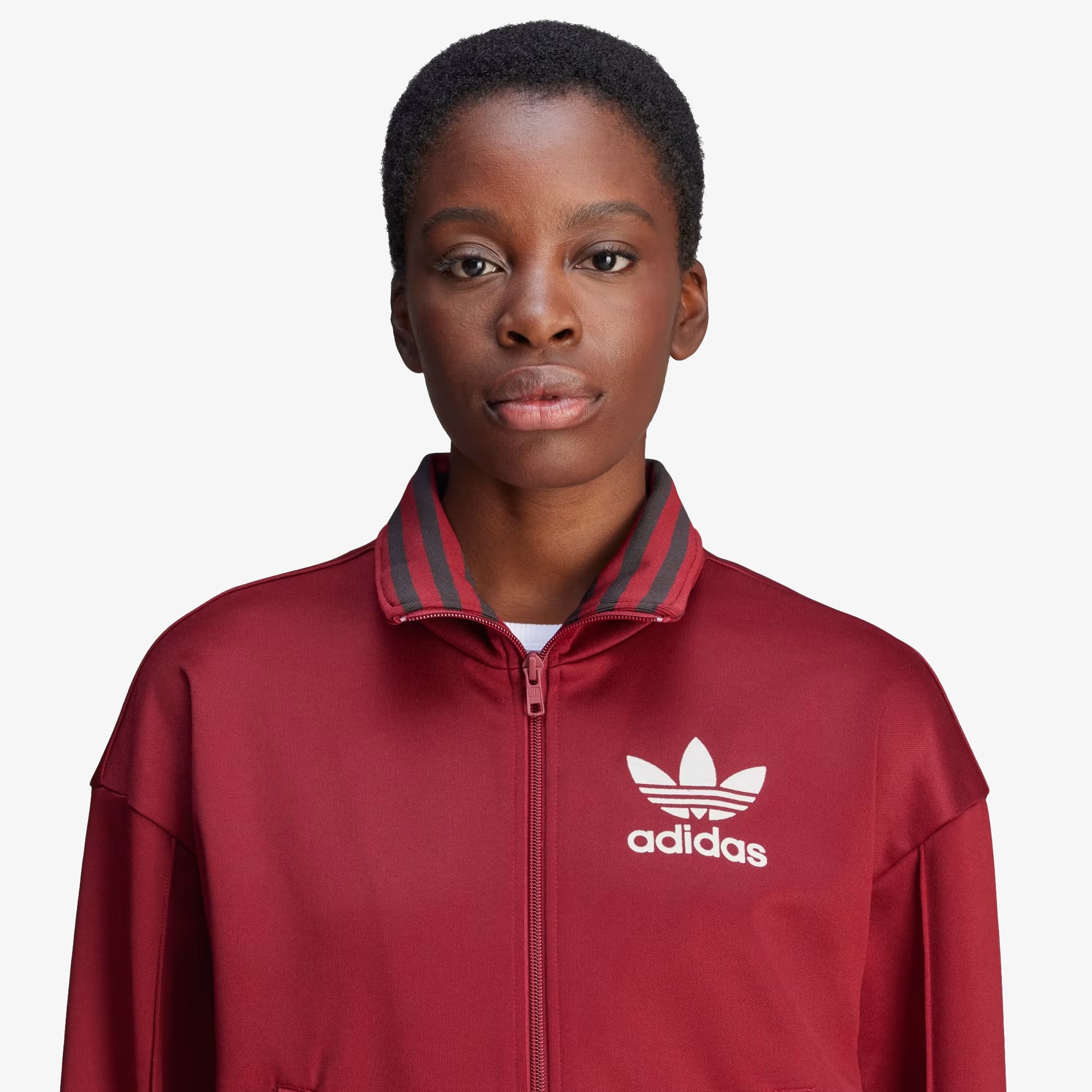 adidas track jacket maroon