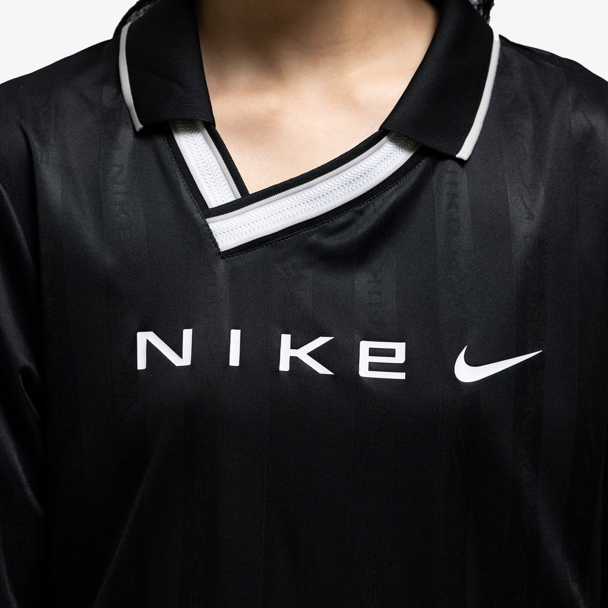 NIKE | AS W NSW CLLCTN DF JQRD LS JSY { BLACK/LT IRON ORE/WHITE