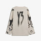 Y-3 | CHITO GRAPHIC LONG SLEEVE TEE { CHALK WHITE