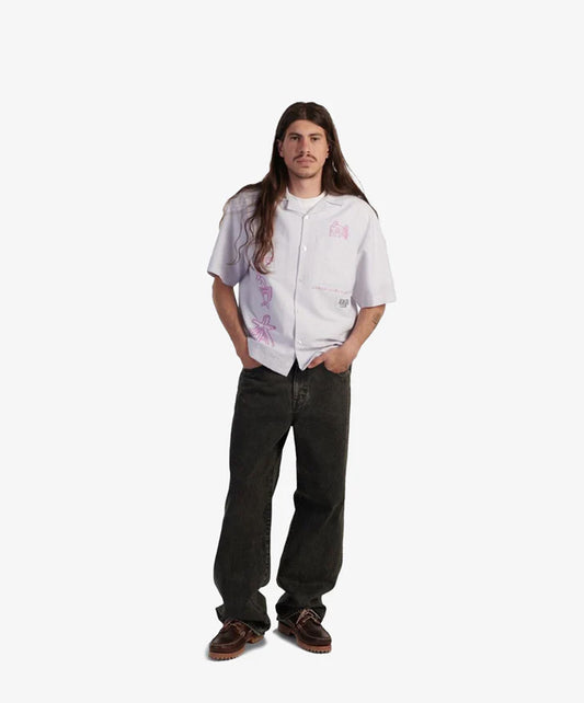 EDWIN | EDWIN READER'S CLUB SHIRT SS { LILA WHITE