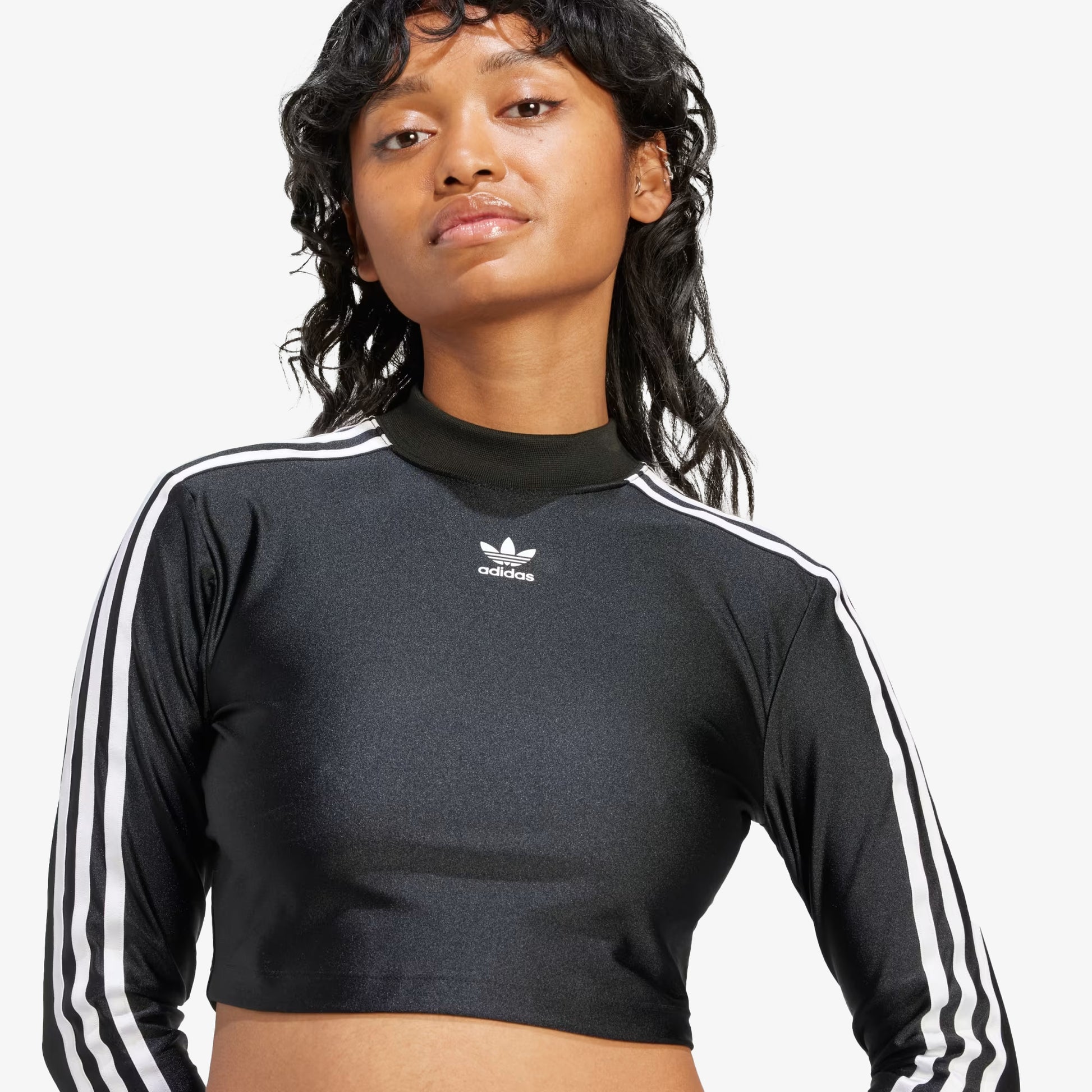 Buy Adidas Originals Black 3-Stripes Cropped Long Sleeve T-shirt