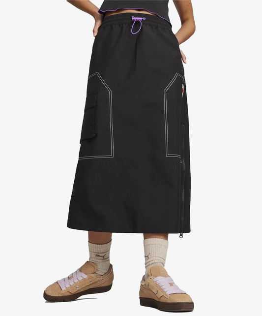 Puma | X-GIRL MIDI SKIRT  { BLACK