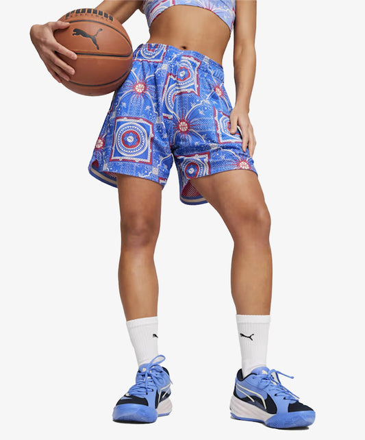 Puma | SUPERSTITION MESH BASKETBALL SHORTS  { ROSE-AOP