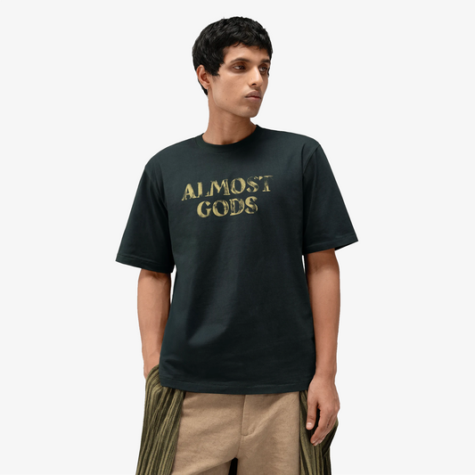 ALMOST GODS | LOGO RELAXED TEE { NAVY