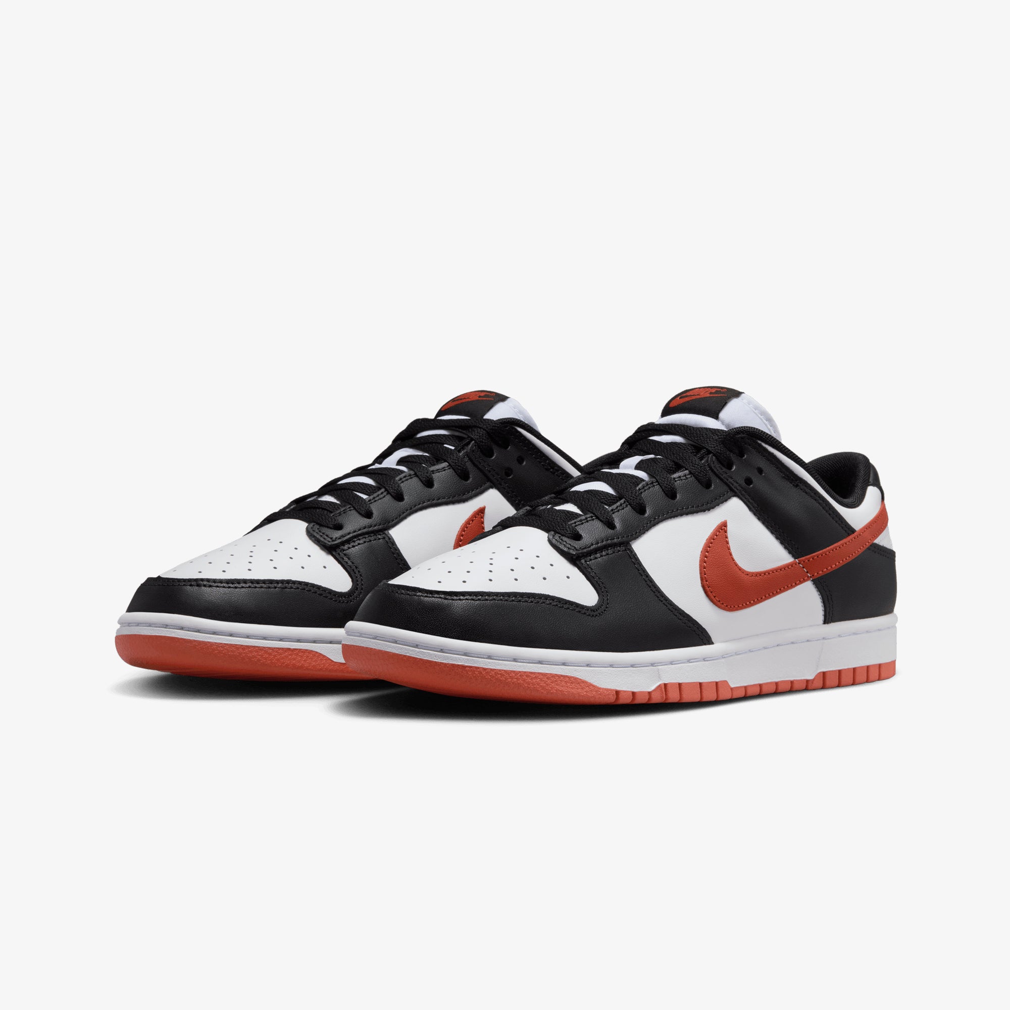 Buy Nike White & Dragon Red Black Dunk Low Retro Shoes for Men
