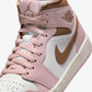 JORDAN | AIR JORDAN 1 MID { PINK OXFORD/ARCHAEO BROWN-SAIL