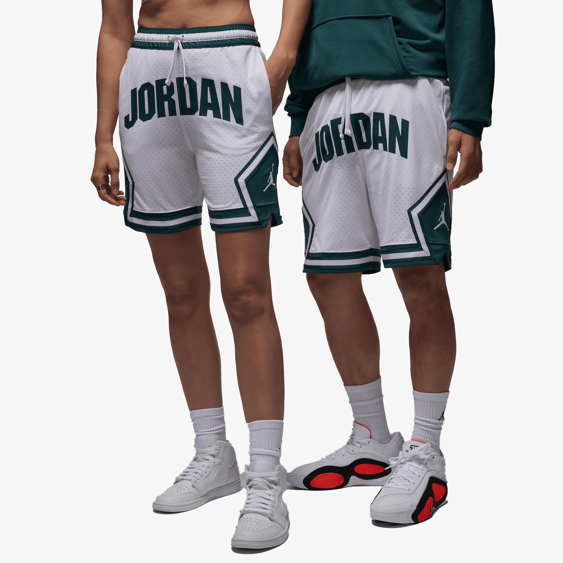 JORDAN SPORT DRI-FIT DIAMOND SHORTS WHITE/OXIDIZED GREEN/WHITE