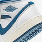 Jordan | AIR JORDAN 1 MID SE (GS)  { WHITE/INDUSTRIAL BLUE-SAIL