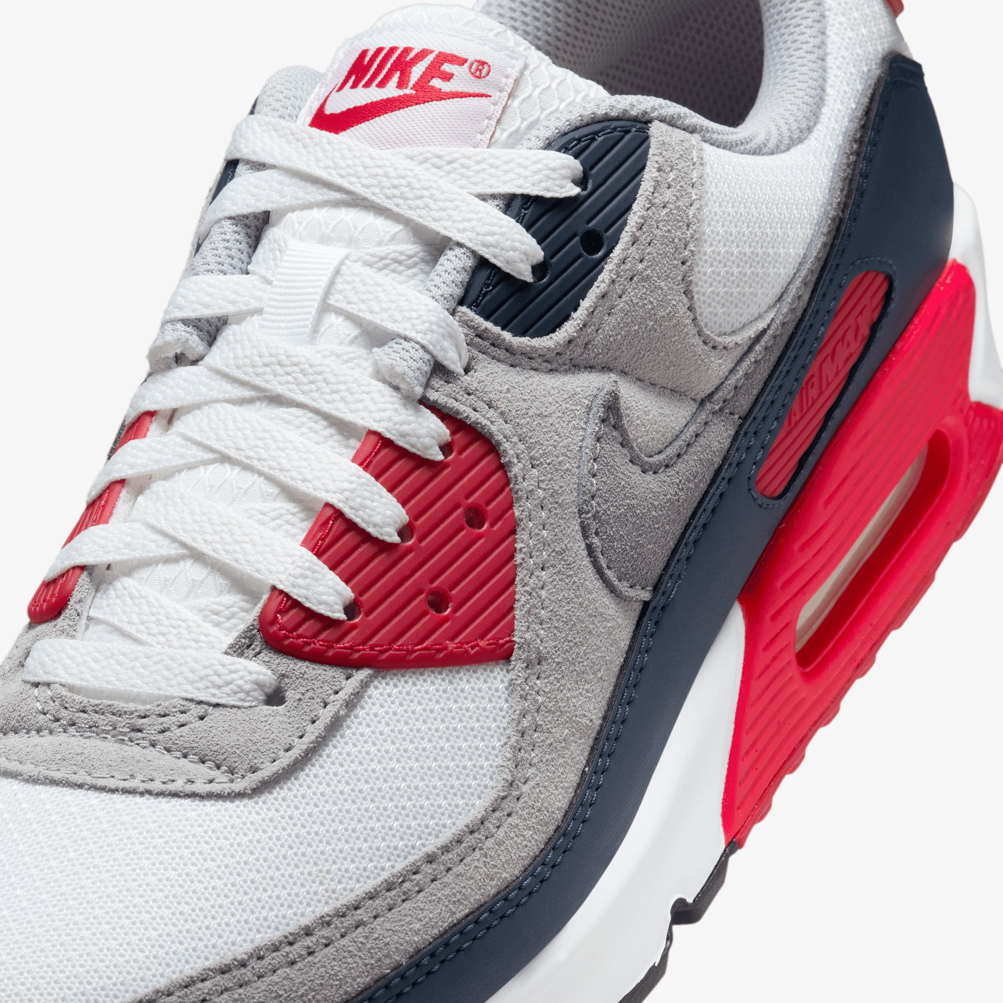 nike air max 90 wolf grey black red
