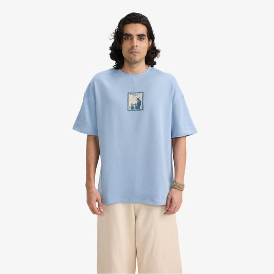 F A R A K | F SE FARAK STAMP T-SHIRT { BLUE/BLUE