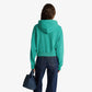 SPORTY & RICH | WELLNESS STUDIO CROPPED HOODIE { SPRING GREEN/WHITE