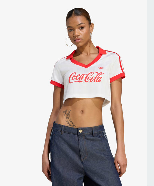 Adidas Originals |  X COCA-COLA CROPPED JERSEY { CORE WHITE
