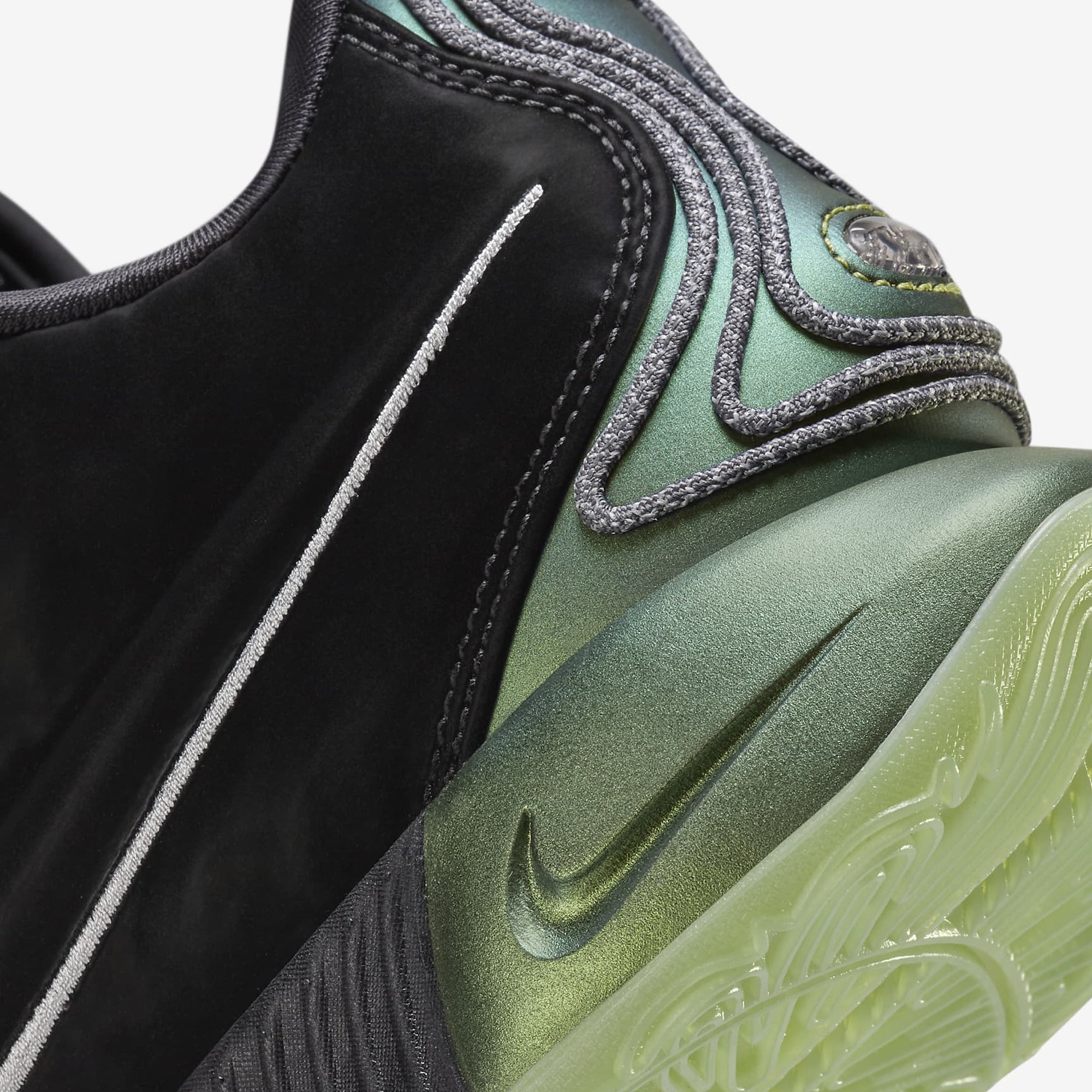 Buy Black, Mtlc Pewter Iron, Grey Oil and Green Nike Lebron XXI