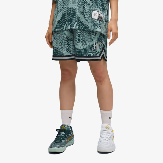 PUMA | HOOPS x HARRY POTTER SHORTS { GREEN TERRAIN-AOP