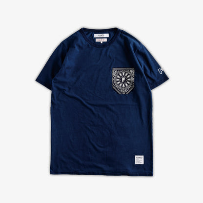 FDMTL | PAISLEY POCKET TEE  { INDIGO