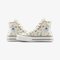 Converse | CHUCK TAYLOR ALL STAR LIFT PLATFORM EMBROIDERED BLOOMS { CREAM/WHITE