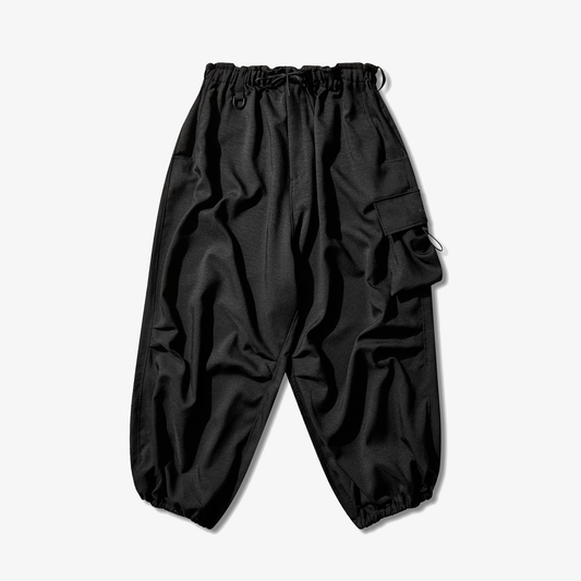 Y-3 | SPORT UNIFORM WIDE CARGO PANTS { BLACK